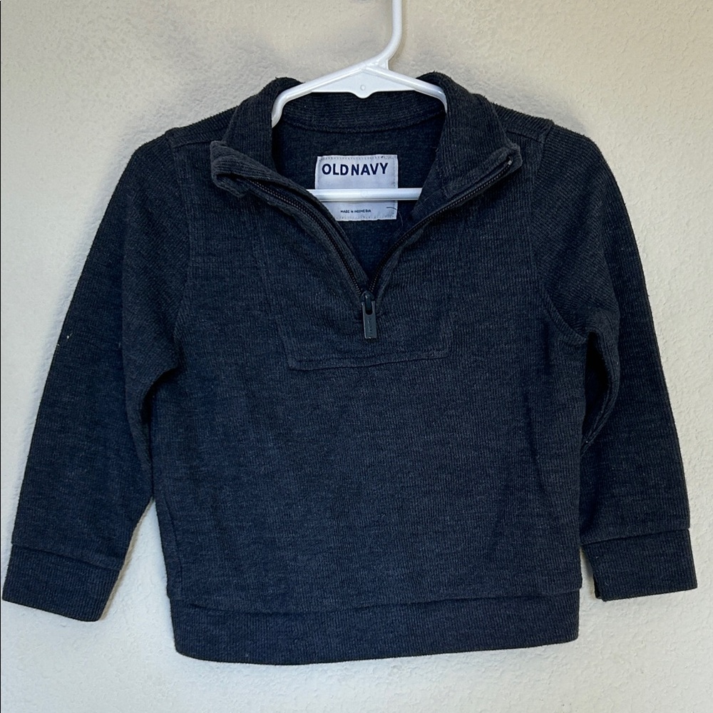 Old Navy Charcoal Gray Kids Quarter-Zip Sweater